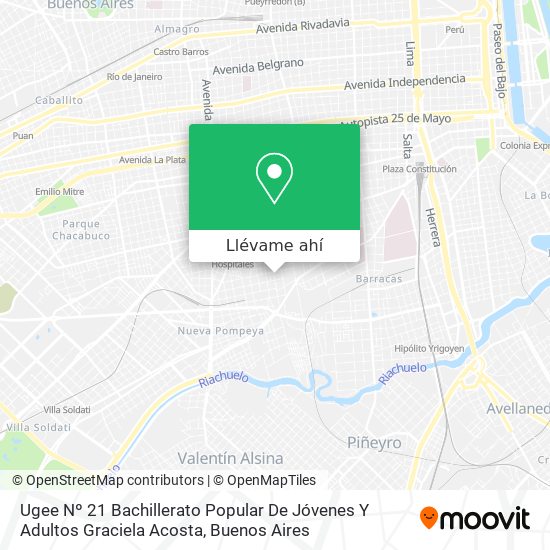 Mapa de Ugee Nº 21 Bachillerato Popular De Jóvenes Y Adultos Graciela Acosta