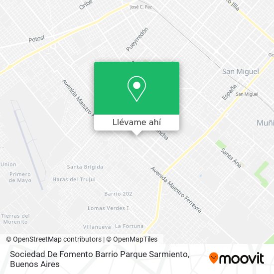 Mapa de Sociedad De Fomento Barrio Parque Sarmiento
