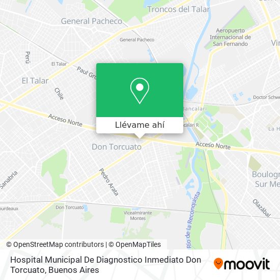 Mapa de Hospital Municipal De Diagnostico Inmediato Don Torcuato