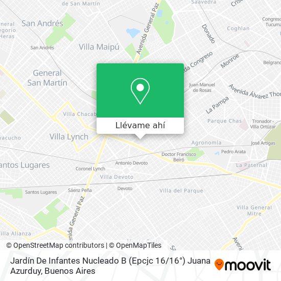 Mapa de Jardín De Infantes Nucleado B (Epcjc 16 / 16°) Juana Azurduy