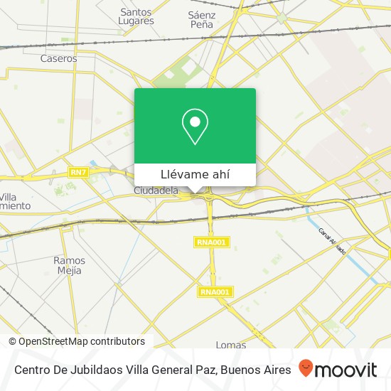 Mapa de Centro De Jubildaos Villa General Paz