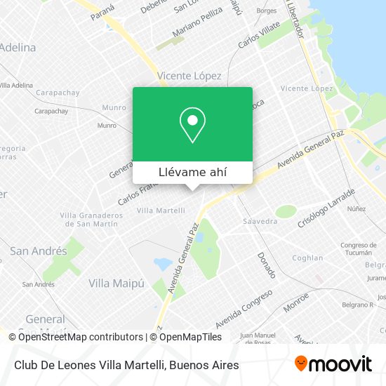 Cómo llegar a Club De Leones Villa Martelli en Vicente López en Colectivo,  Subte o Tren?