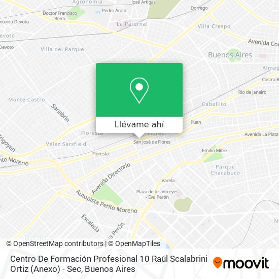 Mapa de Centro De Formación Profesional 10 Raúl Scalabrini Ortiz (Anexo) - Sec