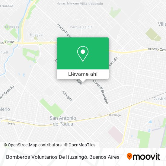 Mapa de Bomberos Voluntarios De Ituzaingó