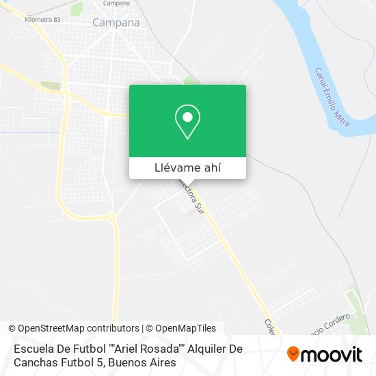 Mapa de Escuela De Futbol ""Ariel Rosada"" Alquiler De Canchas Futbol 5