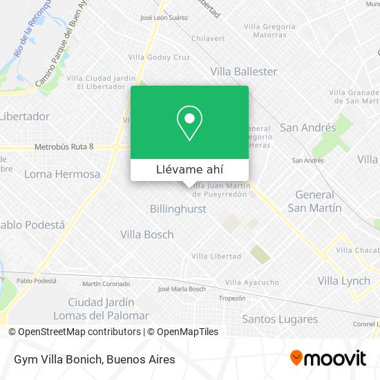 Mapa de Gym Villa Bonich