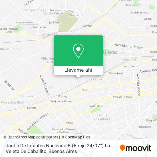 Mapa de Jardín De Infantes Nucleado B (Epcjc 24 / 07°) La Veleta De Caballito