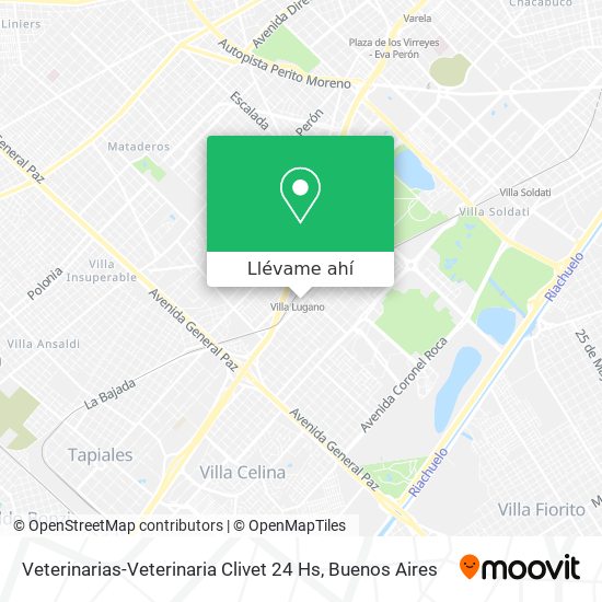 Mapa de Veterinarias-Veterinaria Clivet 24 Hs