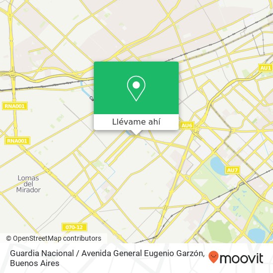 Mapa de Guardia Nacional / Avenida General Eugenio Garzón