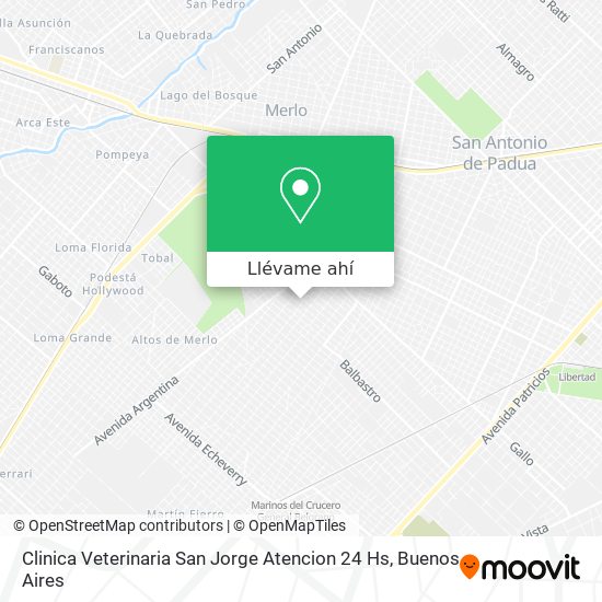 Mapa de Clinica Veterinaria San Jorge Atencion 24 Hs