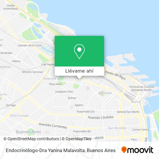 Mapa de Endocrinólogo-Dra Yanina Malavolta