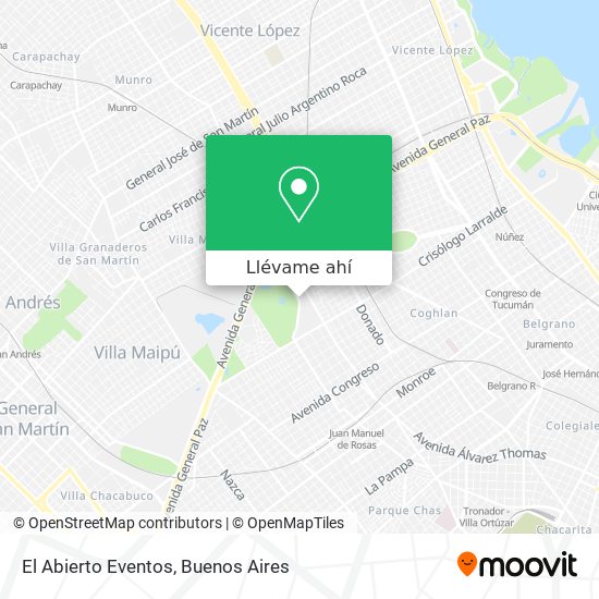 Mapa de El Abierto Eventos