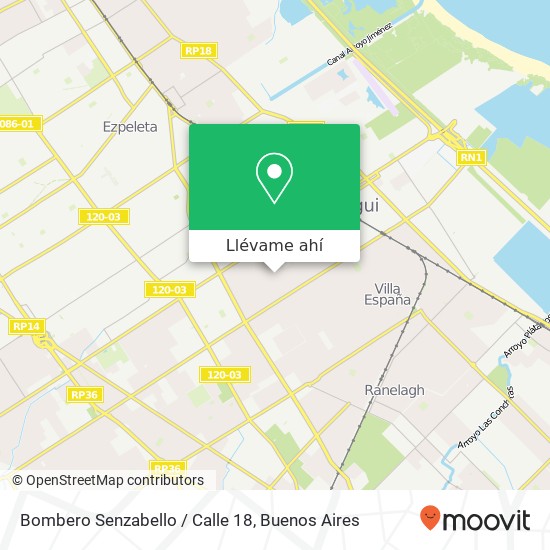 Mapa de Bombero Senzabello / Calle 18