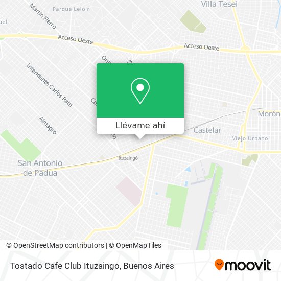 Mapa de Tostado Cafe Club Ituzaingo