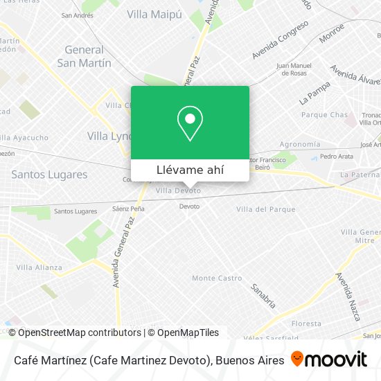Mapa de Café Martínez (Cafe Martinez Devoto)
