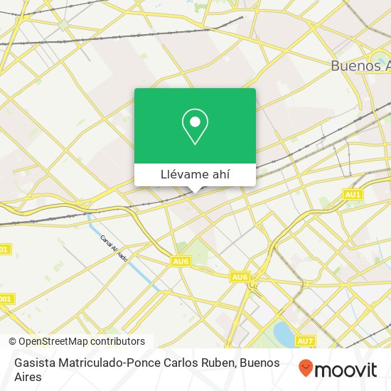 Mapa de Gasista Matriculado-Ponce Carlos Ruben