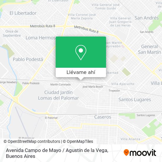 Mapa de Avenida Campo de Mayo / Agustín de la Vega