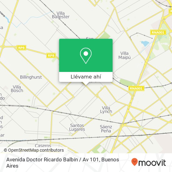 Mapa de Avenida Doctor Ricardo Balbín / Av 101
