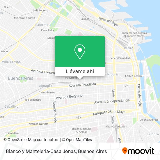 Mapa de Blanco y Manteleria-Casa Jonas