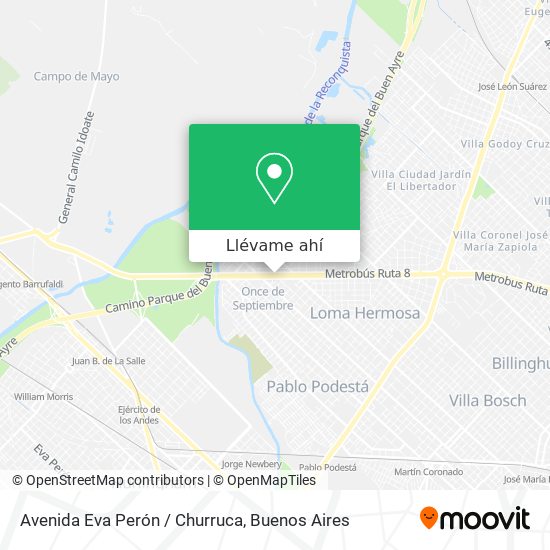 Mapa de Avenida Eva Perón / Churruca