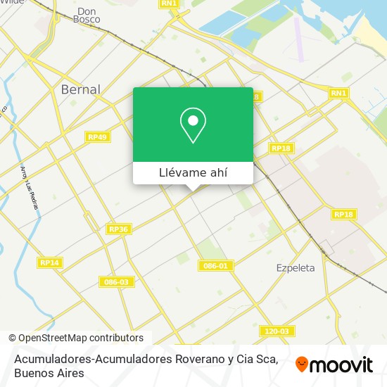 Mapa de Acumuladores-Acumuladores Roverano y Cia Sca