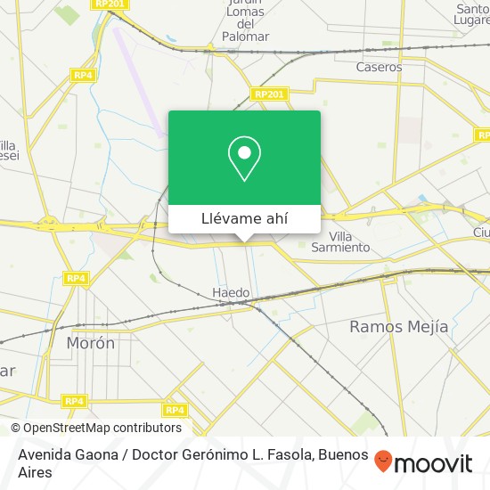 Mapa de Avenida Gaona / Doctor Gerónimo L. Fasola