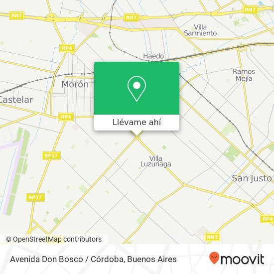 Mapa de Avenida Don Bosco / Córdoba