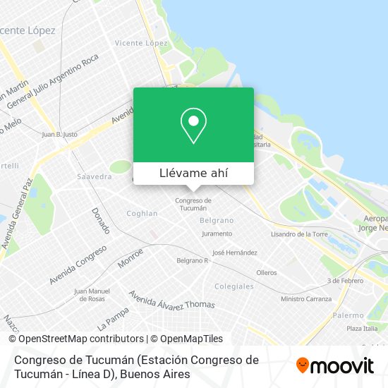 Mapa de Congreso de Tucumán (Estación Congreso de Tucumán - Línea D)