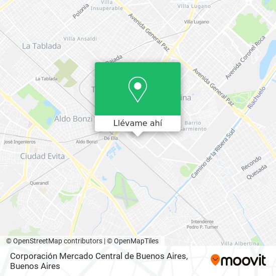 Mapa de Corporación Mercado Central de Buenos Aires