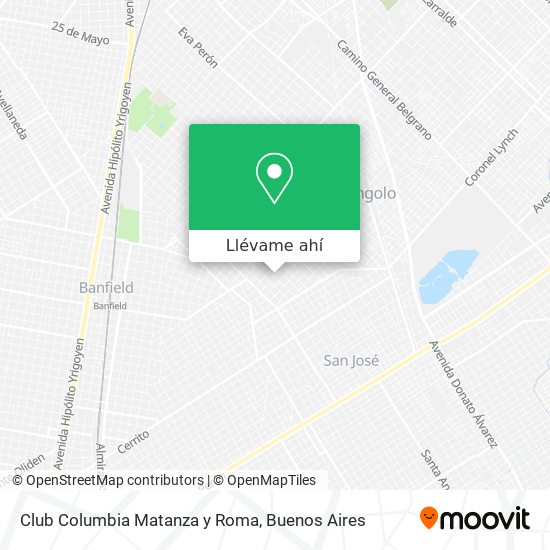 Mapa de Club Columbia Matanza y Roma