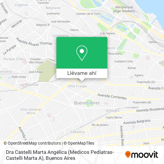 Mapa de Dra Castelli Marta Angélica (Medicos Pediatras-Castelli Marta A)