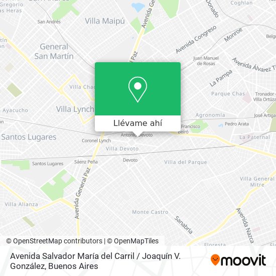 Mapa de Avenida Salvador María del Carril / Joaquín V. González