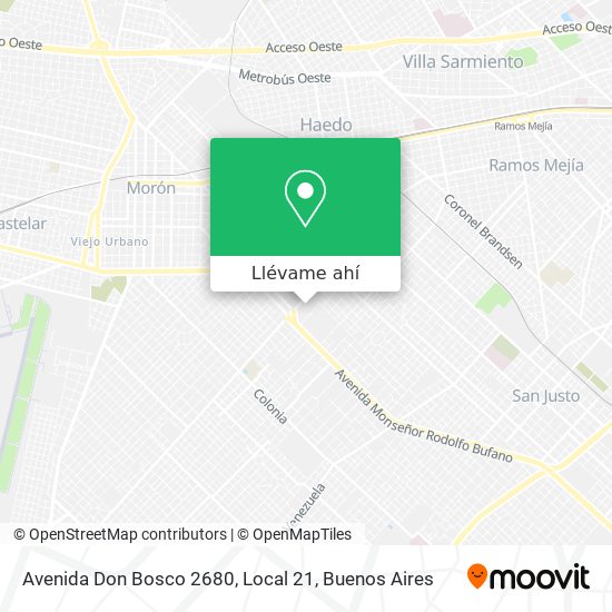 Mapa de Avenida Don Bosco 2680, Local 21