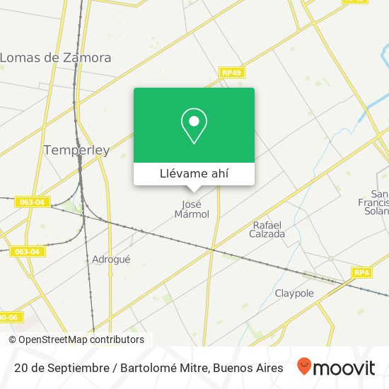 Mapa de 20 de Septiembre / Bartolomé Mitre