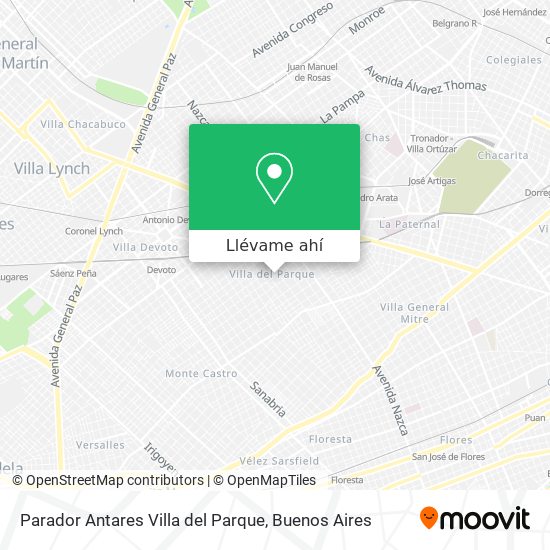 Mapa de Parador Antares Villa del Parque