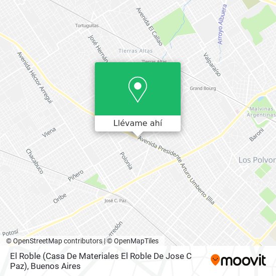 Mapa de El Roble (Casa De Materiales El Roble De Jose C Paz)