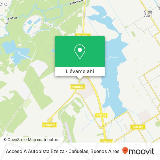 Mapa de Acceso A Autopista Ezeiza - Cañuelas