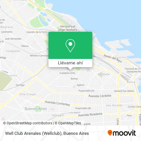 Mapa de Well Club Arenales (Wellclub)