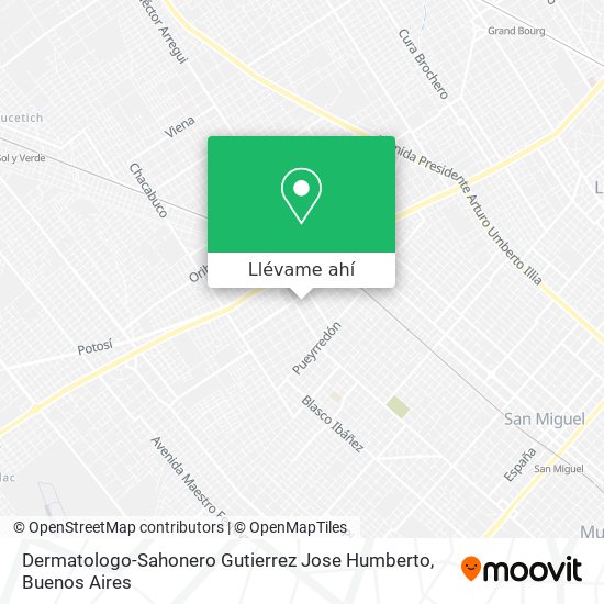 Mapa de Dermatologo-Sahonero Gutierrez Jose Humberto