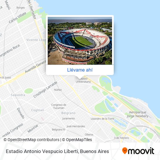Mapa de Estadio Antonio Vespucio Liberti