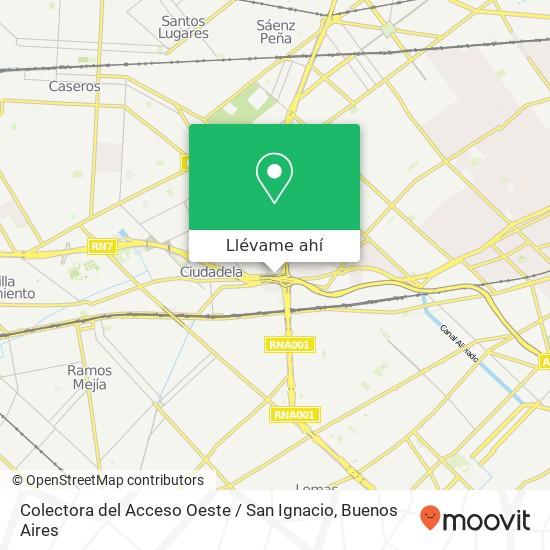 Mapa de Colectora del Acceso Oeste / San Ignacio