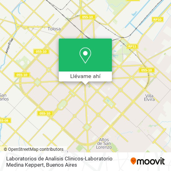 Mapa de Laboratorios de Analisis Clinicos-Laboratorio Medina Keppert