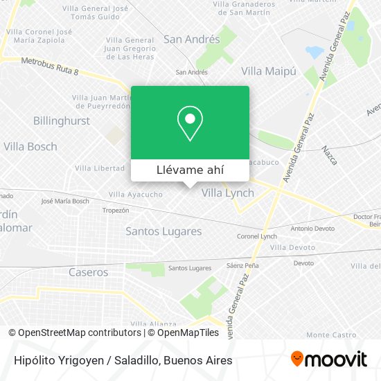 Mapa de Hipólito Yrigoyen / Saladillo