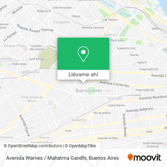 Mapa de Avenida Warnes / Mahatma Gandhi