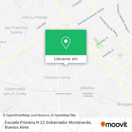 Mapa de Escuela Primaria N 22 Gobernador Monteverde