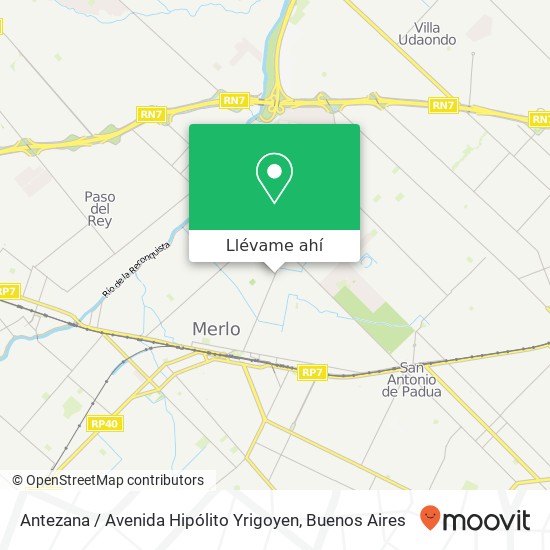 Mapa de Antezana / Avenida Hipólito Yrigoyen