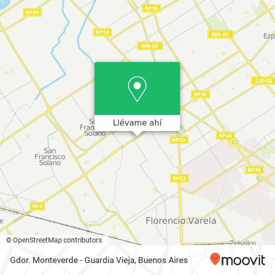 Mapa de Gdor. Monteverde - Guardia Vieja