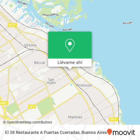 Mapa de El 38 Restaurante A Puertas Ccerradas, Maipú 297 1642 San Isidro