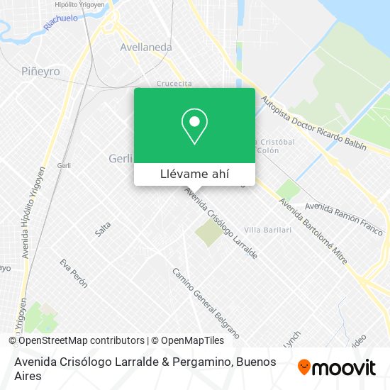 Mapa de Avenida Crisólogo Larralde & Pergamino
