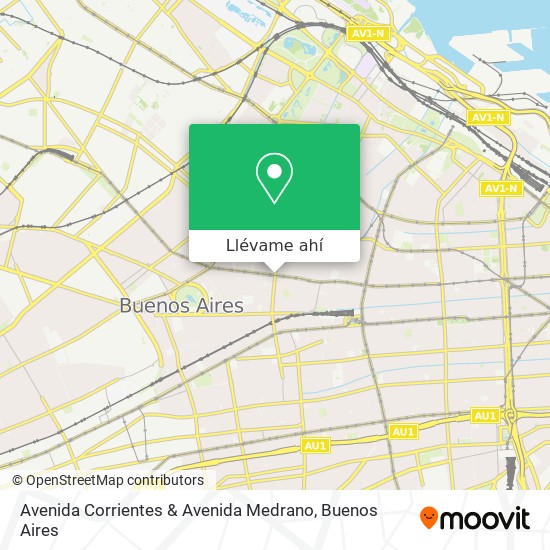 Mapa de Avenida Corrientes & Avenida Medrano